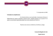 Una trabajadora de Coto falleció por Covid-19