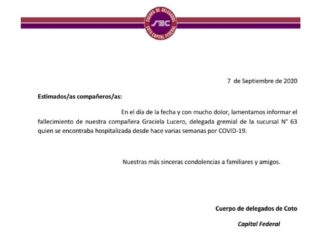 Una trabajadora de Coto falleció por Covid-19