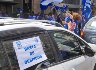 UTI, el gremio de los trabajadores del PAMI, realizó una protesta contra los despidos