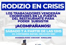 Trabajadores de Rodizio venderán choripanes para subsistir