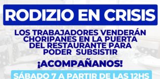 Trabajadores de Rodizio venderán choripanes para subsistir