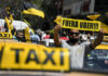 Taxistas se movilizaron contra las aplicaciones de transporte