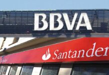 Trabajadores bancarios harán protestas en sucursales del BBVA y Santander para repudiar la reducción de personal