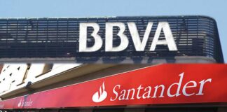 Trabajadores bancarios harán protestas en sucursales del BBVA y Santander para repudiar la reducción de personal