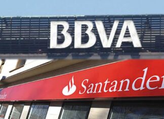 Trabajadores bancarios harán protestas en sucursales del BBVA y Santander para repudiar la reducción de personal