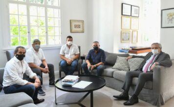El Presidente recibió a Pablo Moyano y Sergio Sasia en Olivos, analizaron la agenda de transporte