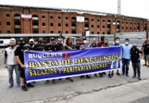 Protesta del Sindicato de Marítimos en el Buquebus
