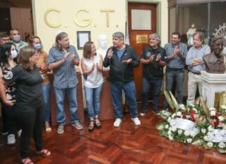 Parte de la CGT le rindió homenaje a Néstor Kirchner