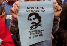 Docentes paran y marchan a 15 años del asesinato del maestro Fuentealba