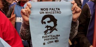 Docentes paran y marchan a 15 años del asesinato del maestro Fuentealba